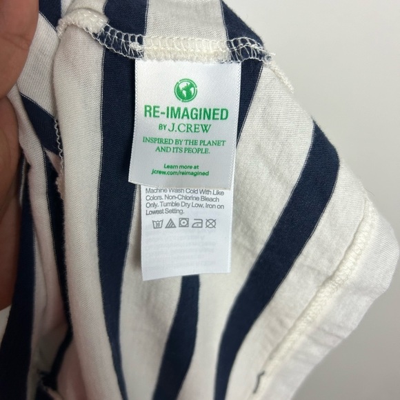 Crewcuts J.Crew Kids Girl Size 14 Top Blouse Striped White-Black Turtleneck - Picture 8 of 11